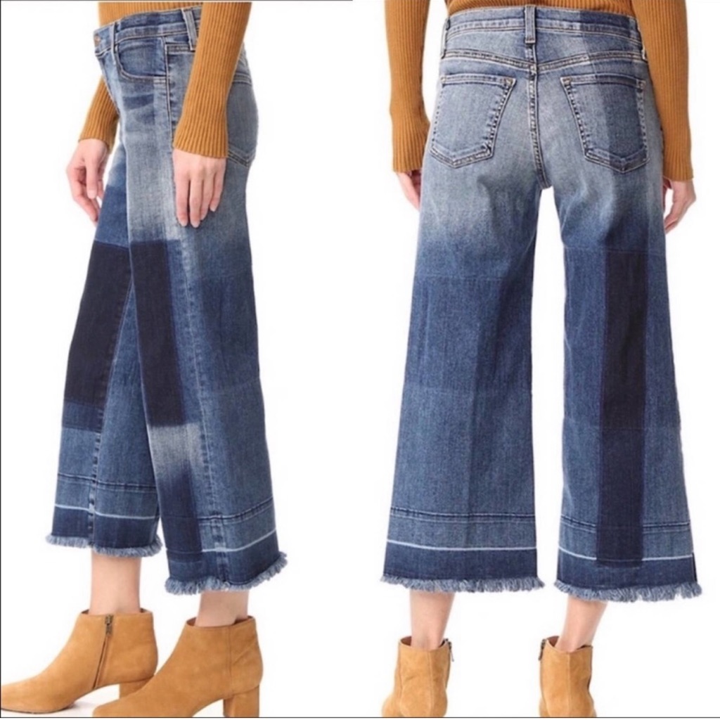 J Brand Wide Leg Patchwork Like Jeans Denim Pants Bottoms J Brand Wide Leg Patchwork Like Jeans Denim Pants Bottoms